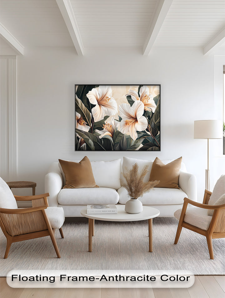 White Hibiscus – Botanical Oil Painting