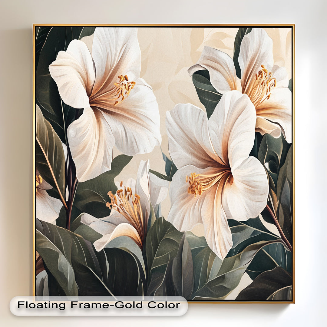 White Hibiscus – Botanical Oil Painting