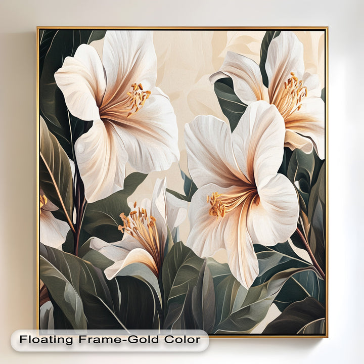 White Hibiscus – Botanical Oil Painting