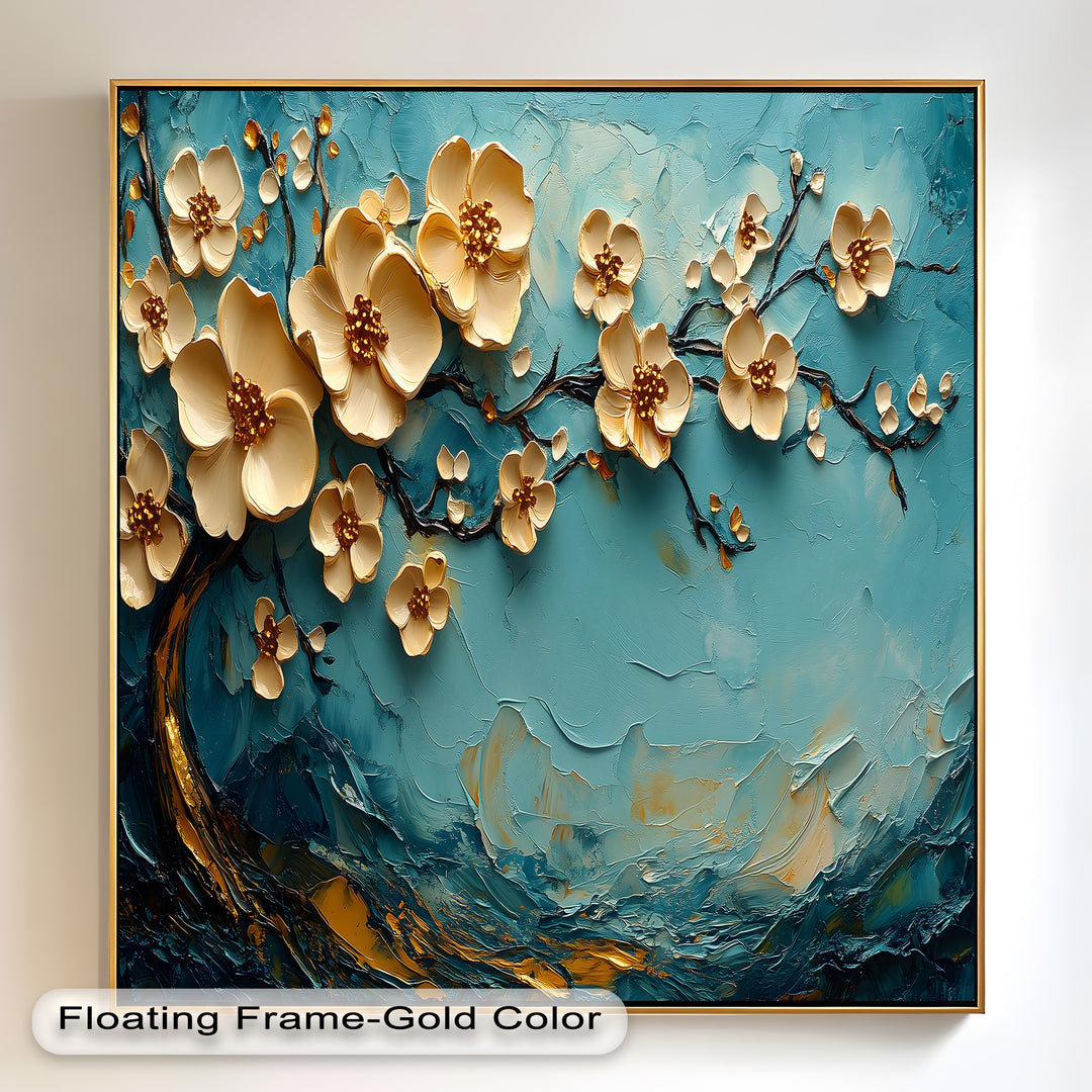Golden Flowers – Botanical Oil Painting