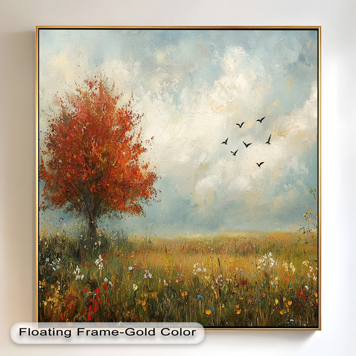 Autumn Serenity – Tree Landscape Oil Painting