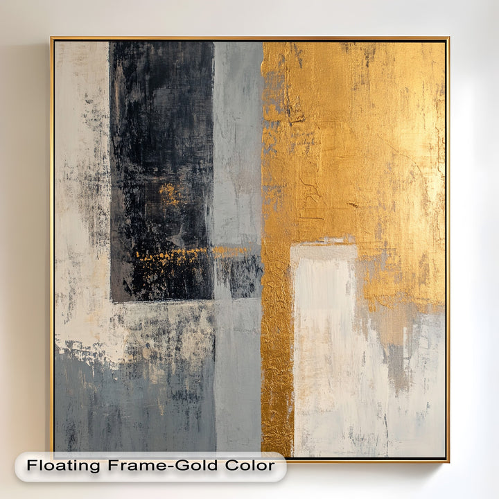 Golden Edge Abstract – Moderne Ölgemälde