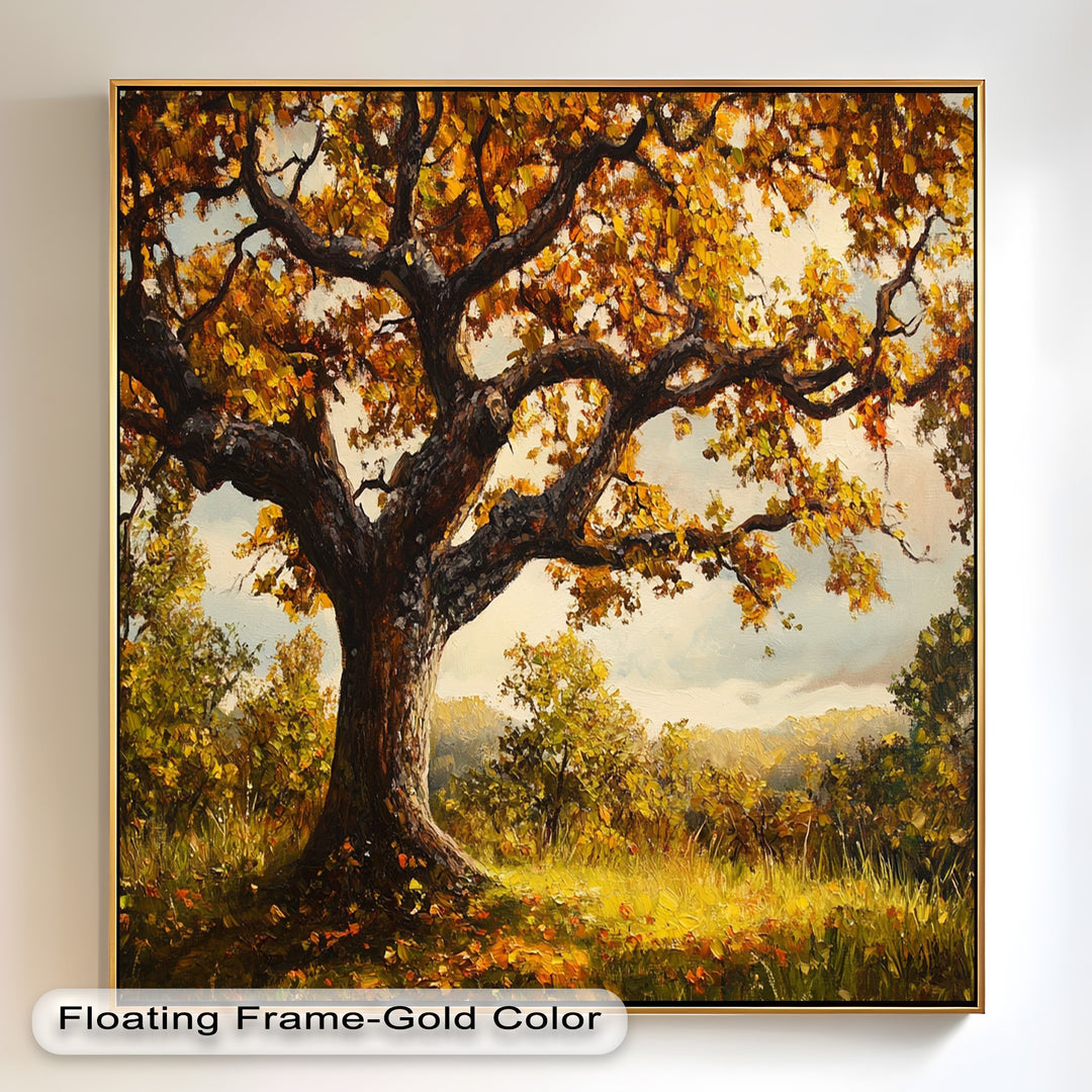 Goldene Herbsteiche – Landschaftsölgemälde