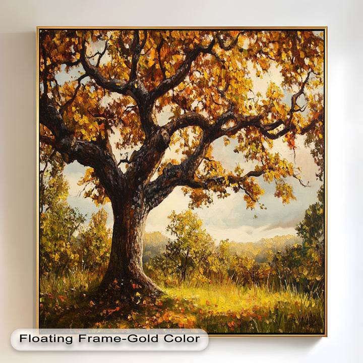 Goldene Herbsteiche – Landschaftsölgemälde