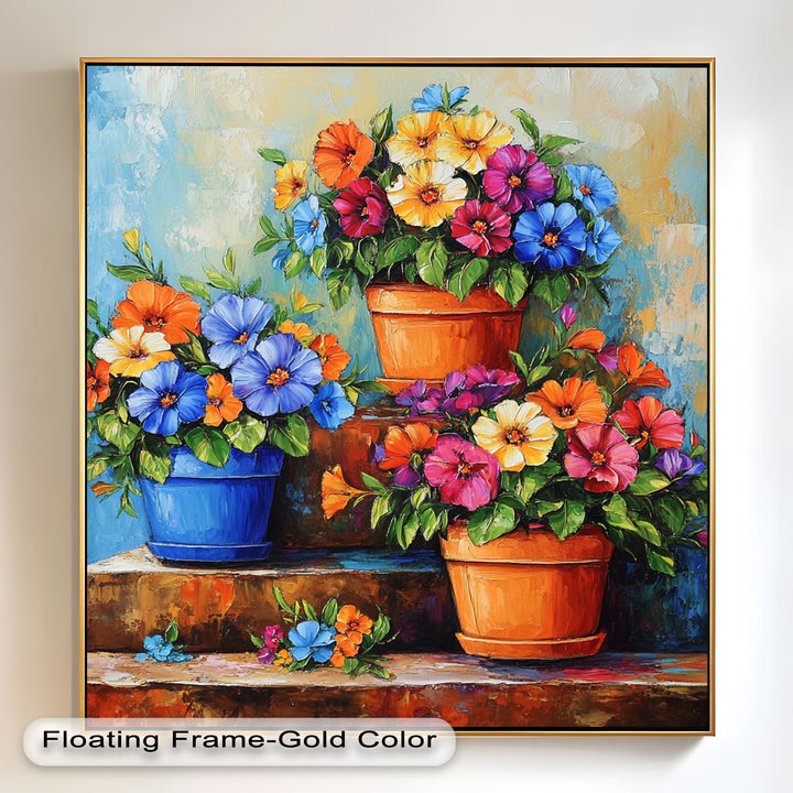 Flower Pots Wall Decor – Botanical Oil Paintings
