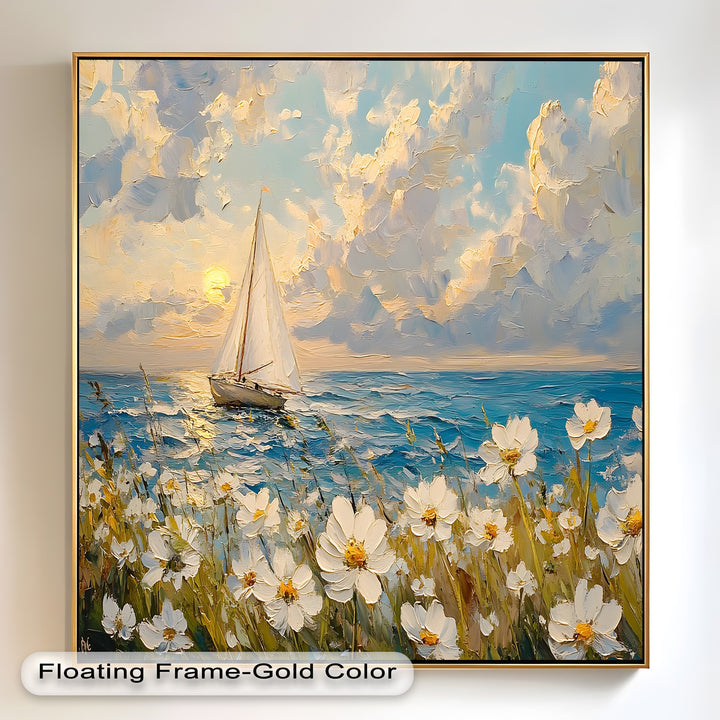 Sailing into Serenity – Framed Oil Painting