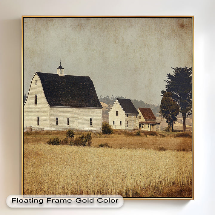 Farmhouse Landscape – Vintage Country Barn Oil Paintings