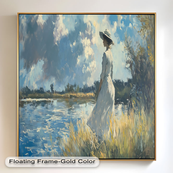 Lady by the River – Impressionist Oil Painting