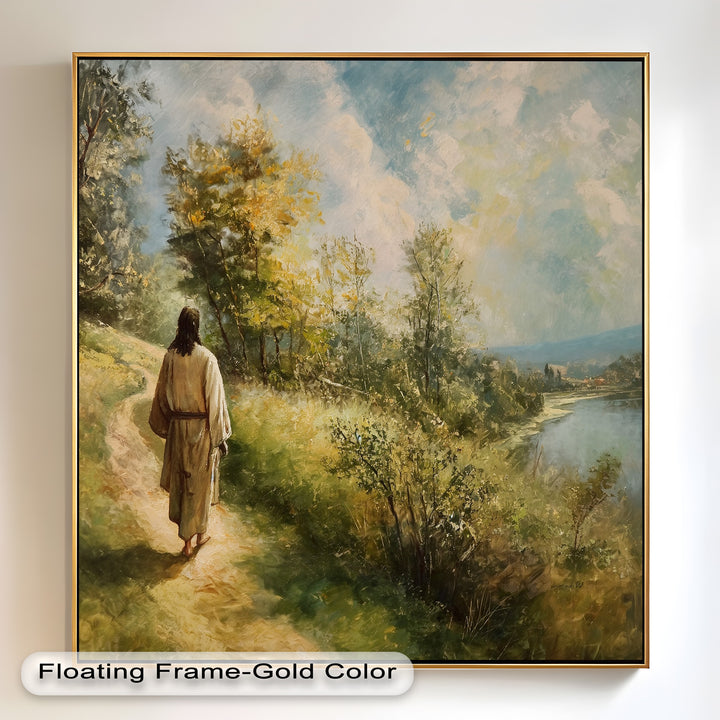 Jesus Walking on Path – Religious Oil Painting