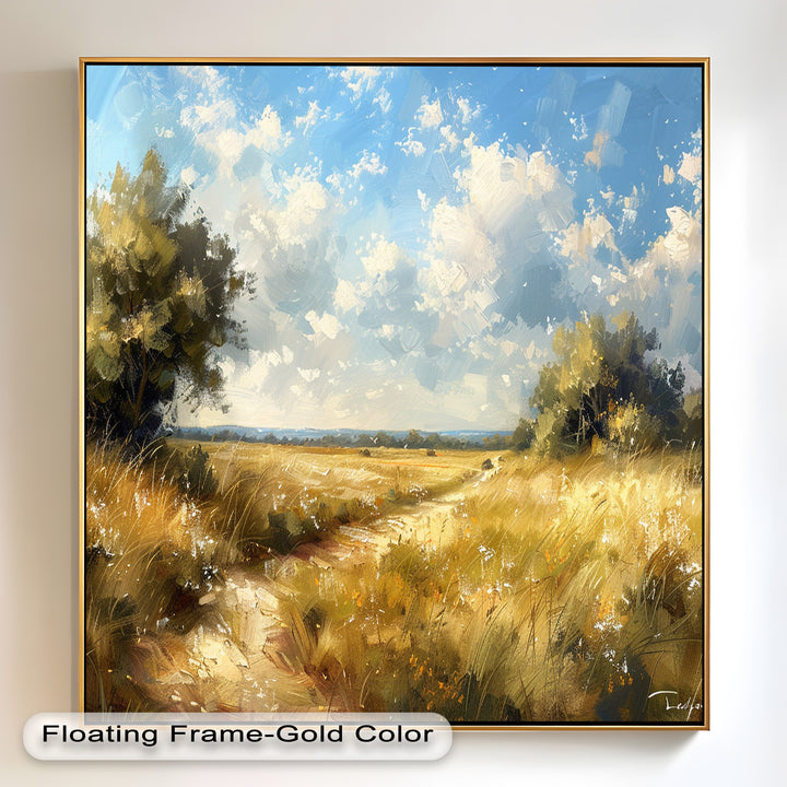 Nostalgic Landscape Framed Art – Nature Oil Painting