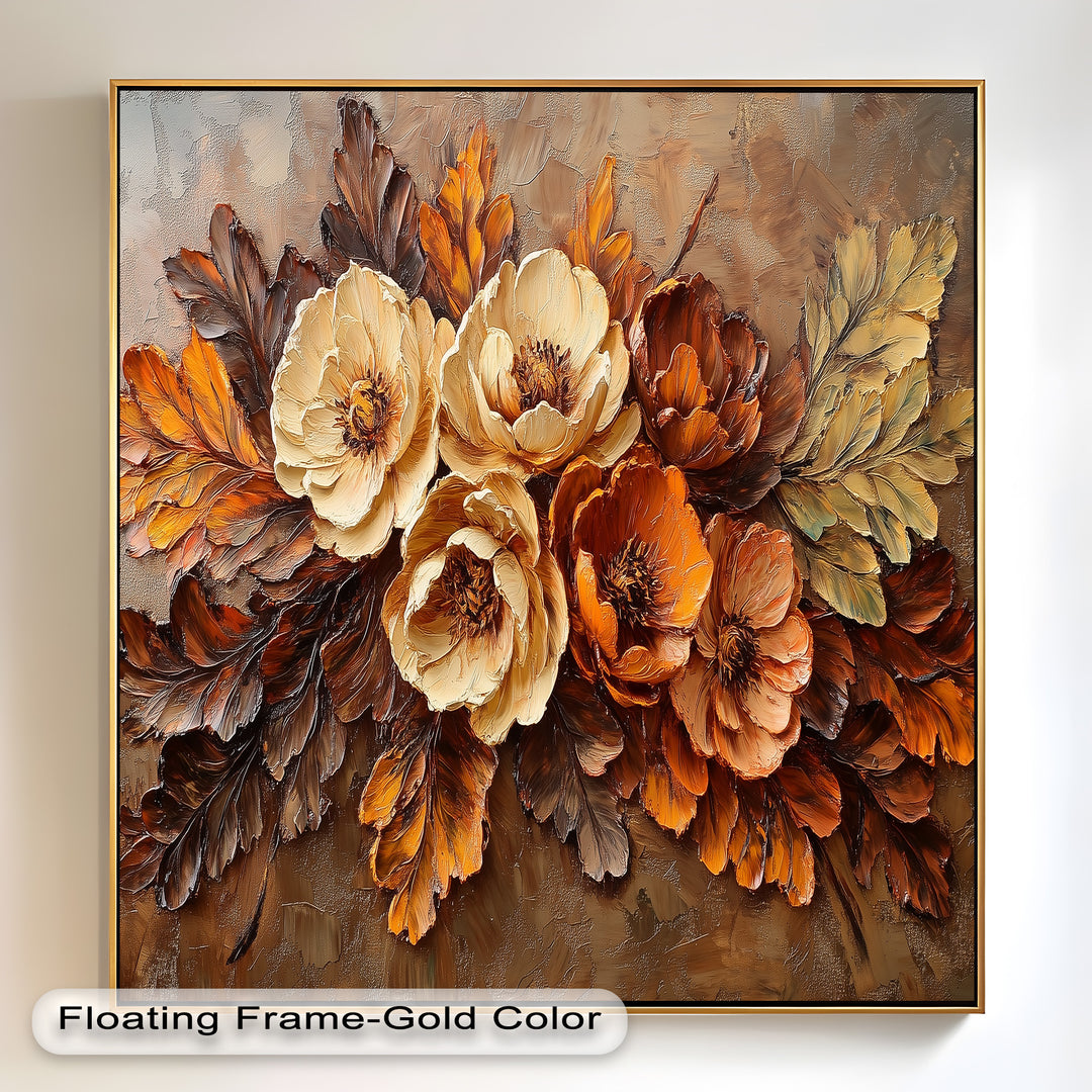 Golden Autumn Florals – Botanical Oil Paintings