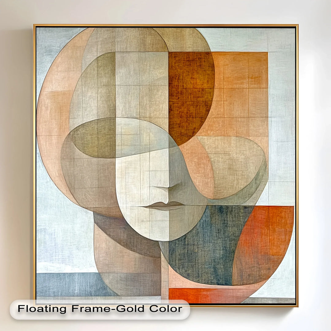 Geometric Face Portrait – Modern Abstract Oil Painting - MyPhotoStation