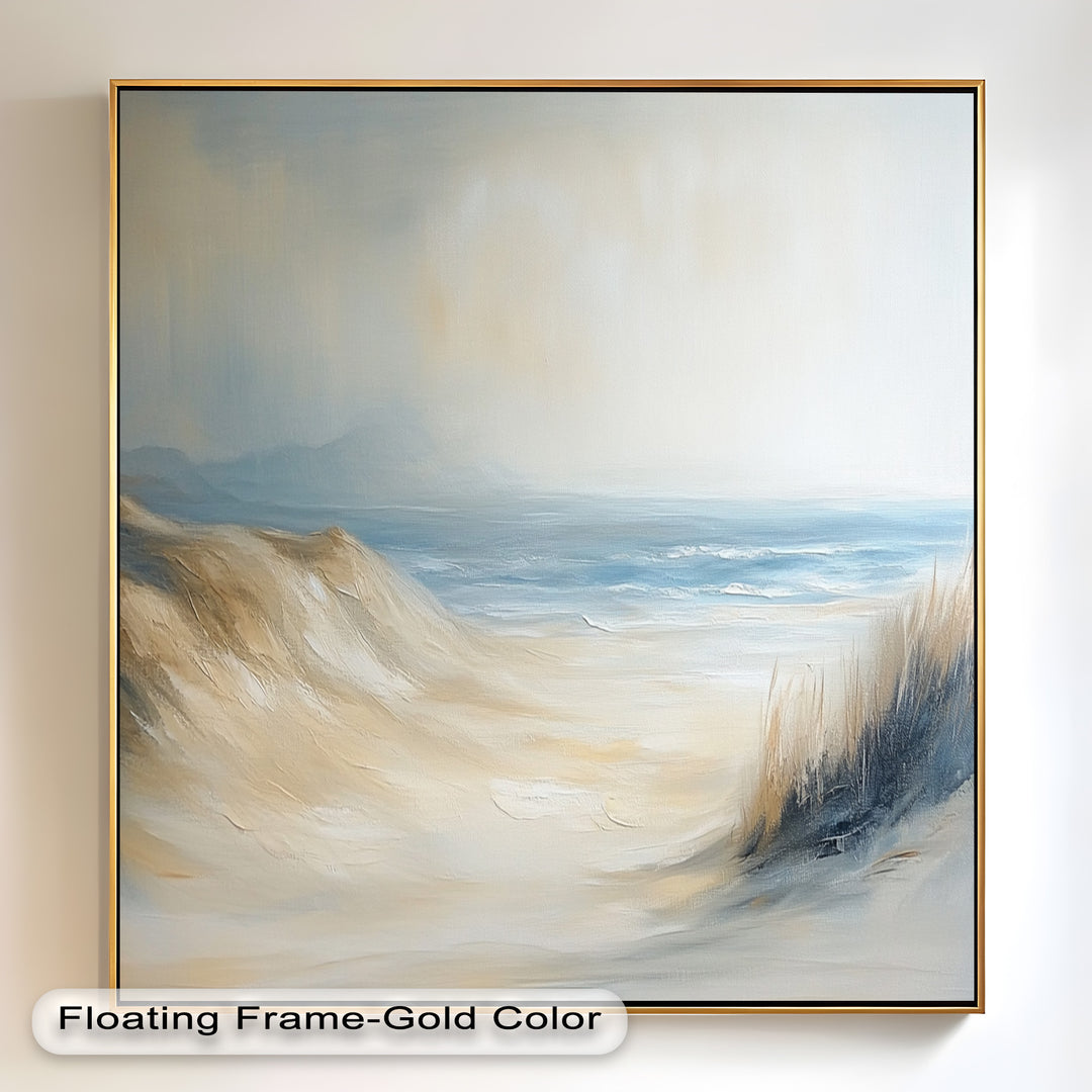 Coastal Beach Seagulls – Tranquil Seascape Oil Painting
