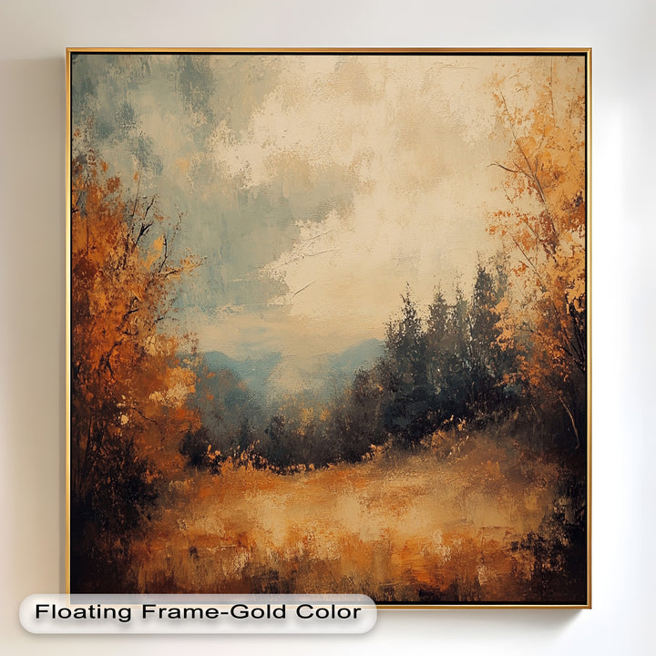 Herbstliche Waldlandschaft – Gerahmtes Ölgemälde