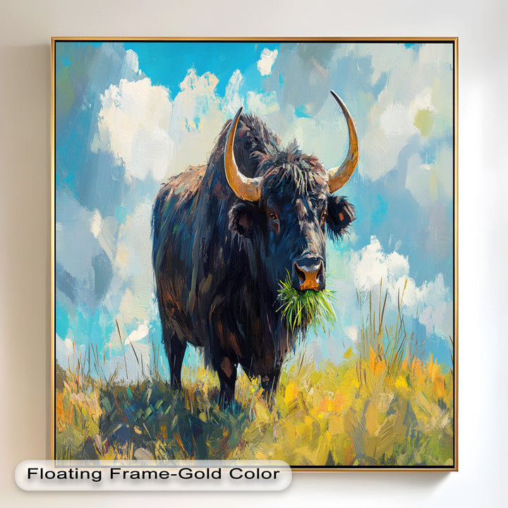 Highland Bull – Abstract Oil Painting