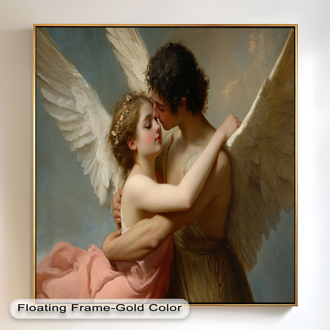 Heavenly Embrace – Cupid and Psyche Renaissance Love Oil Painting