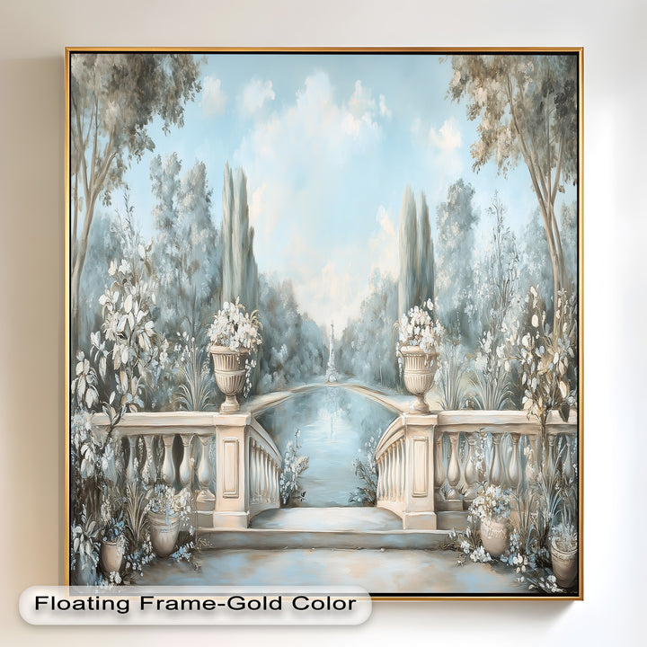 Tranquil Garden Terrace – Landscape Oil Painting