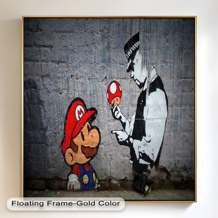 Mario Meets the Law – Banksy Oil Painting