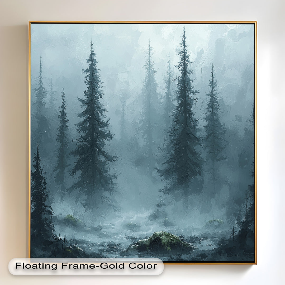 Misty Forest – Tranquil Nature Oil Painting