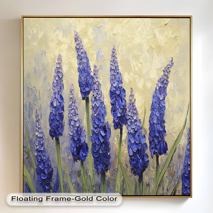 Lavender Spires in Bloom – Purple Blossom Flower Oil Painting