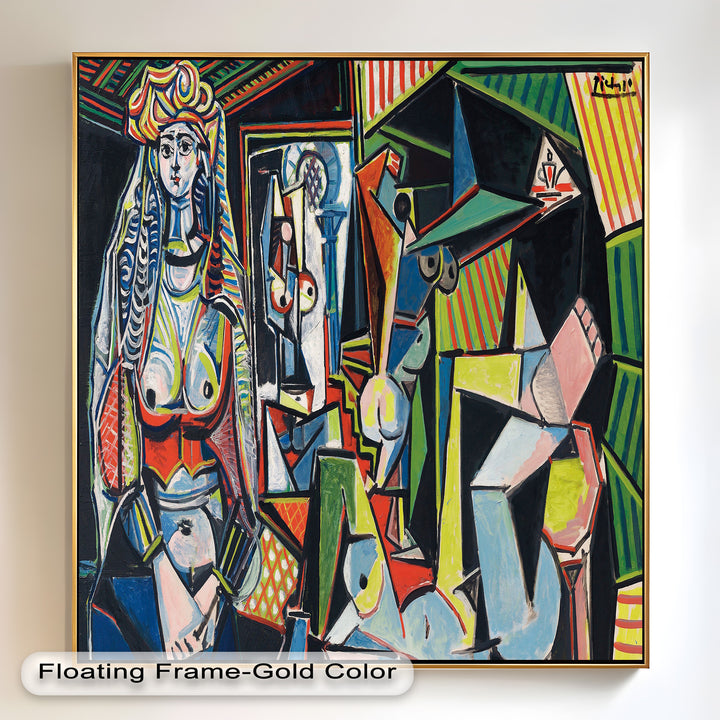 The Mirror Within – Bold Cubist Interior Picasso Oil Painting