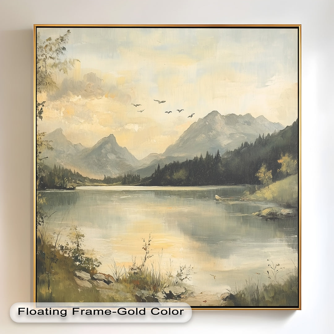 Vintage Wild River – Landscape Oil Painting