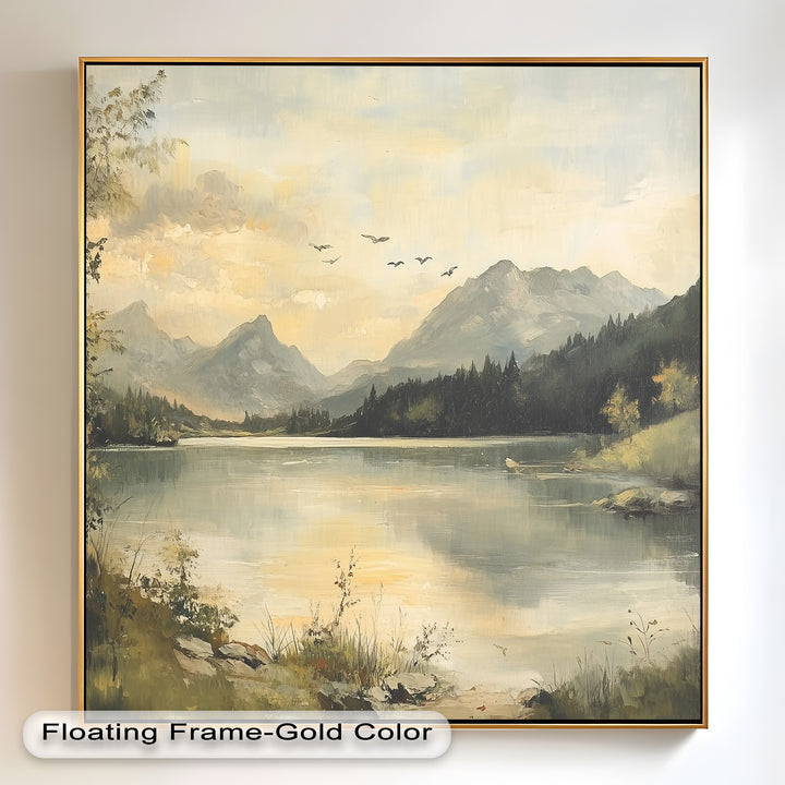 Vintage Wild River – Landscape Oil Painting