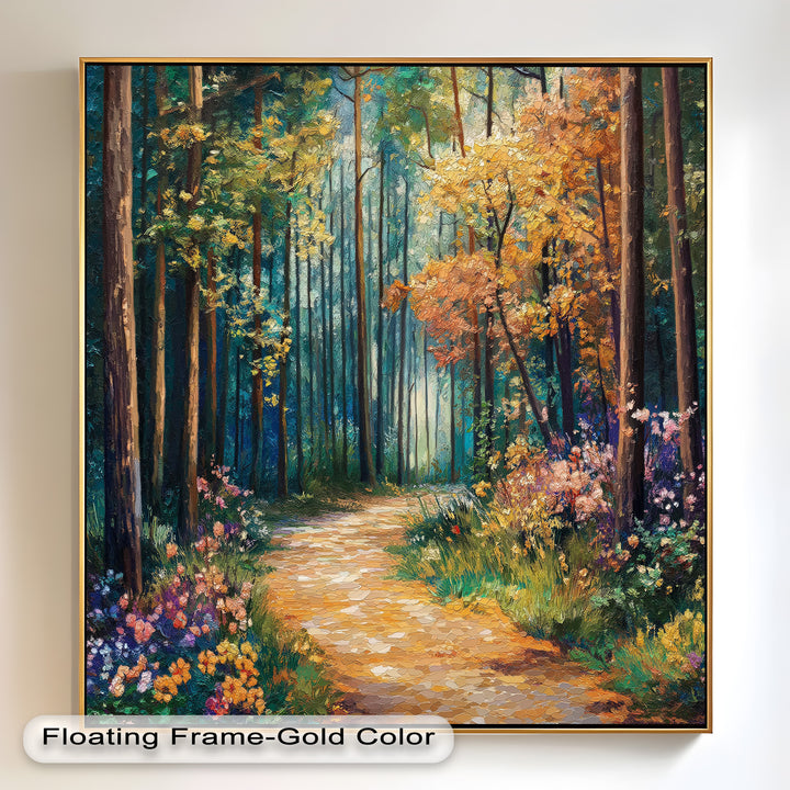 Colored Autumn Forest – Vibrant Oil Painting
