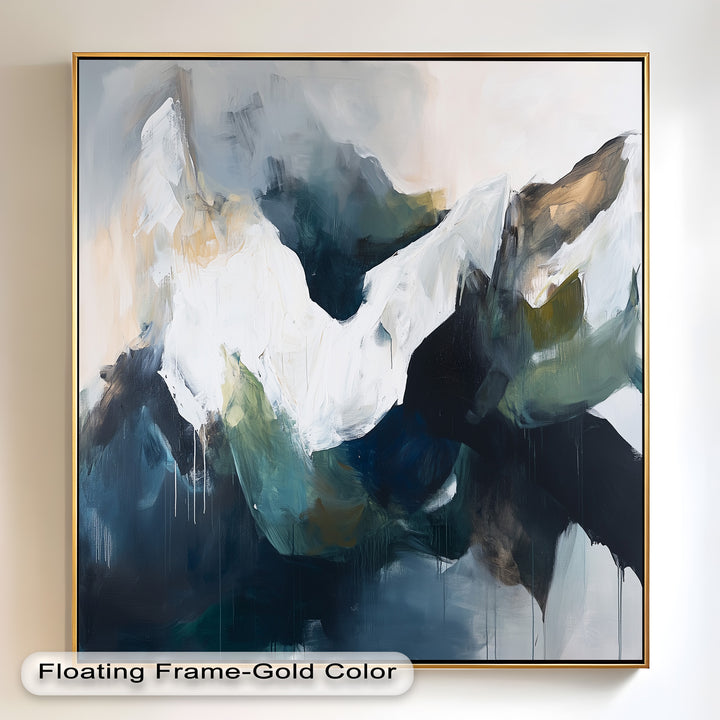 Eclipsed Range – Bold Mountain Shadows Abstract Oil Painting