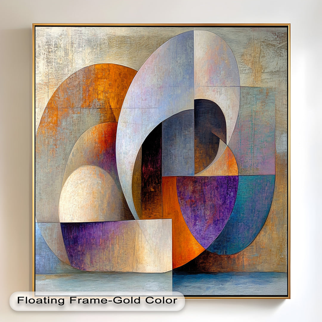 Farbige geometrische Kunst – Abstrakte moderne Ölmalerei
