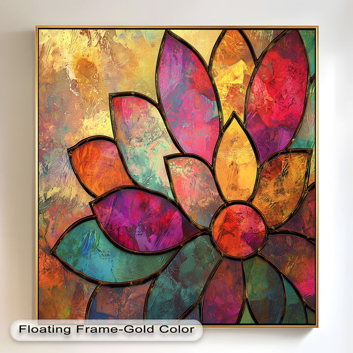 Stained Flower – Framed Oil Painting