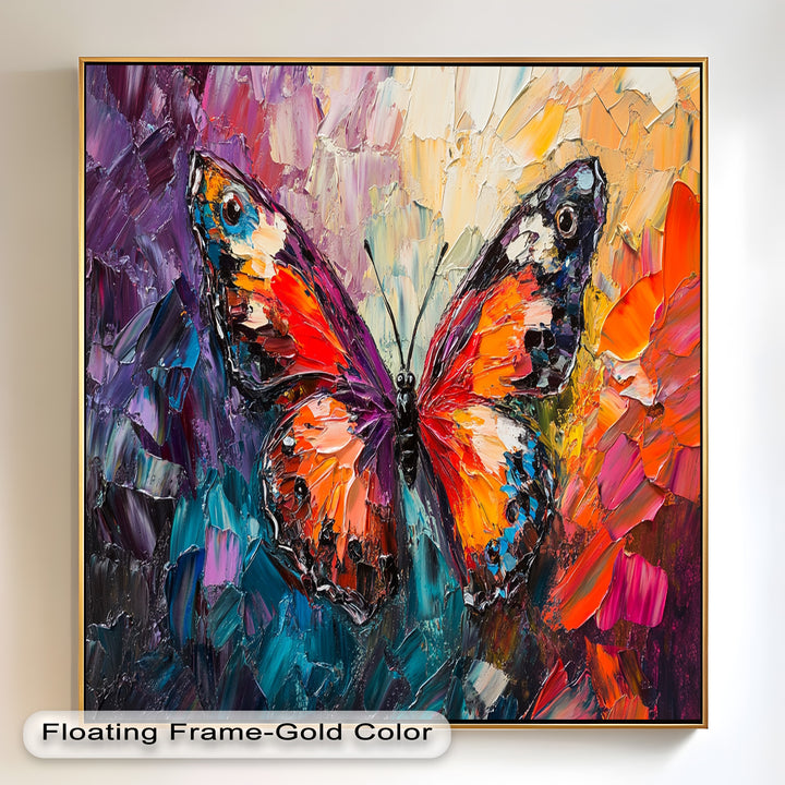 Radiant Butterfly in Blooming Spectrum - Animal Oil Painting