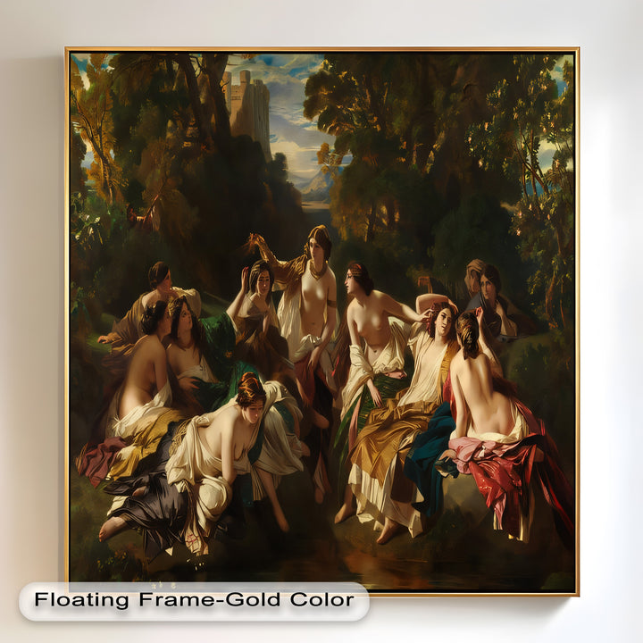 Twilight Reverie – Neoclassical Gathering of Maidens Oil Painting