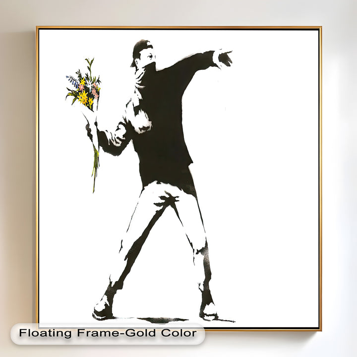 Flower Thrower – Iconic Protest Banksy Oil Painting