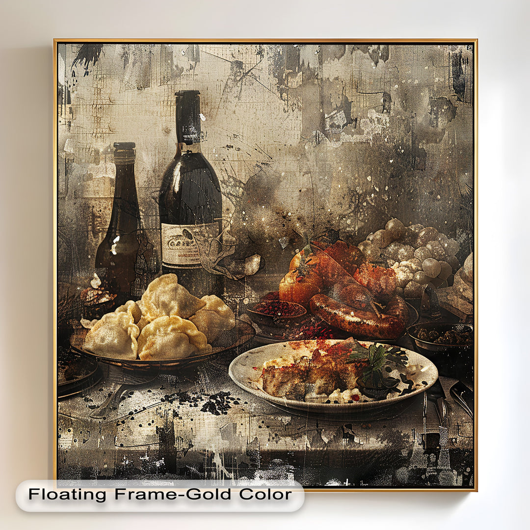 Rustic Feast – Vintage Culinary Still Life Food Painting