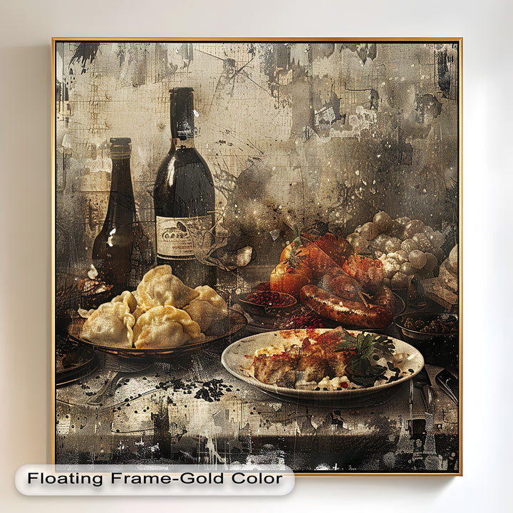 Rustic Feast – Vintage Culinary Still Life Food Painting
