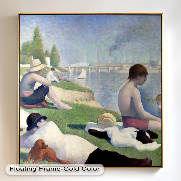Nachmittagslicht am Flussufer – Pointillismus-Ölgemälde