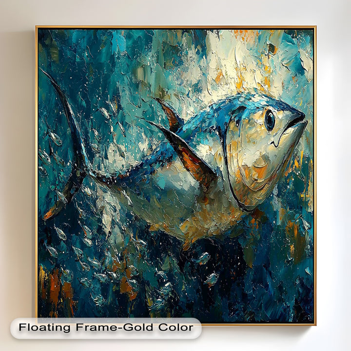 Bluefin Tuna in Ocean Current – Animal Oil Painting