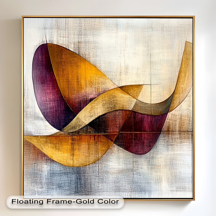 Orange &amp; Rote geometrische Kunst – Modernes abstraktes Ölgemälde
