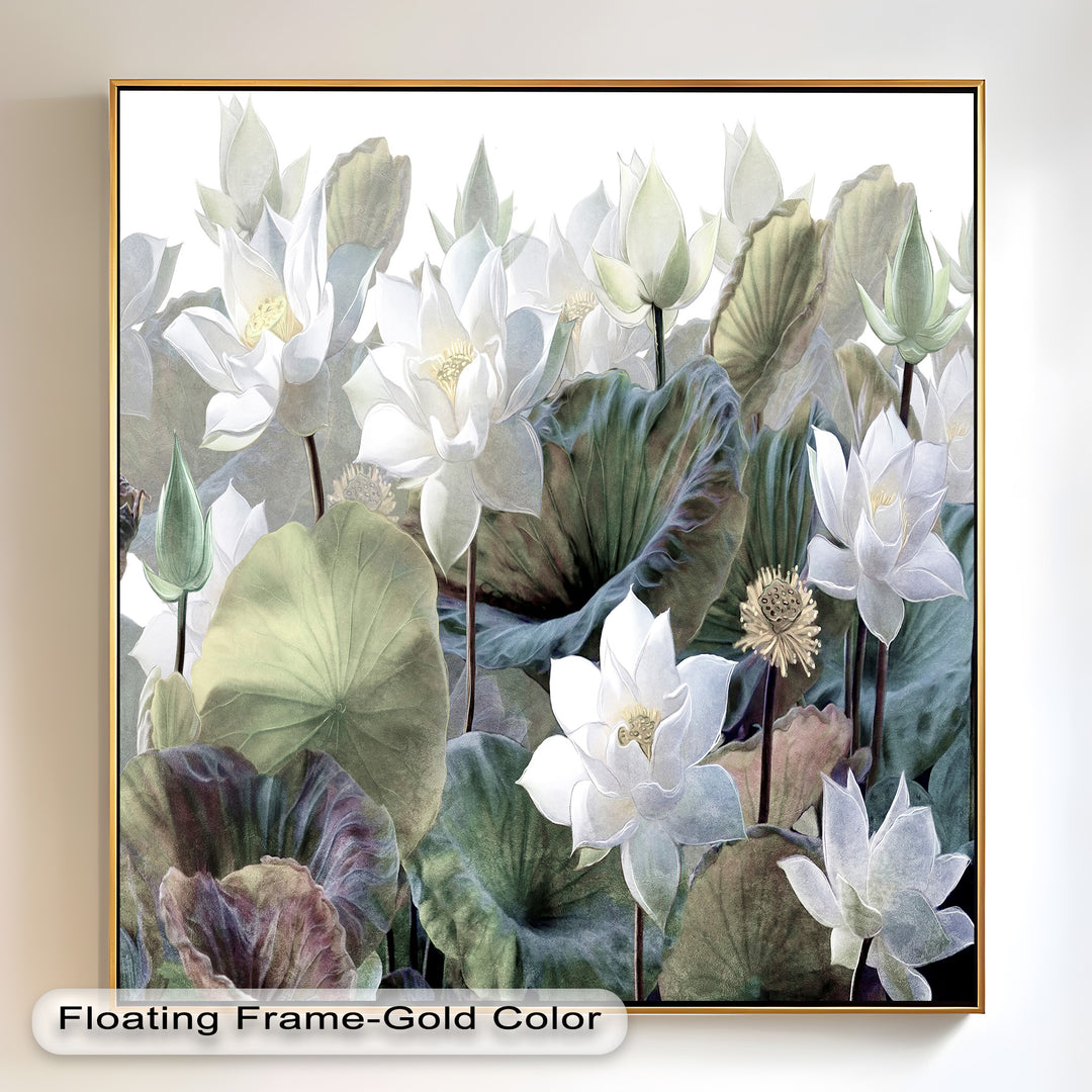 Lotus Flower Botanical – Elegant Floral Oil Painting