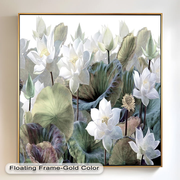 Lotus Flower Botanical – Elegant Floral Oil Painting