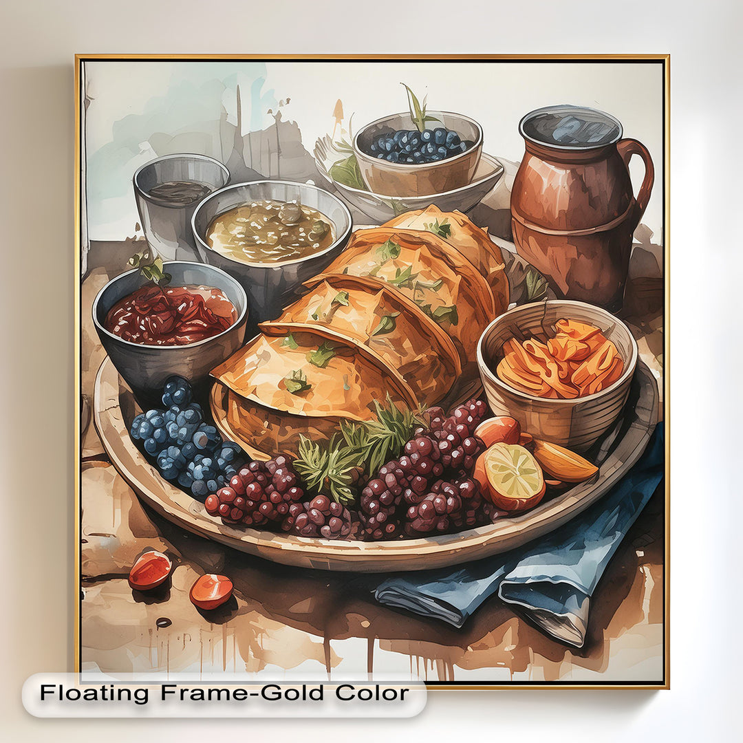 Frisch gebackenes Gebäck und Obststillleben - Food Painting