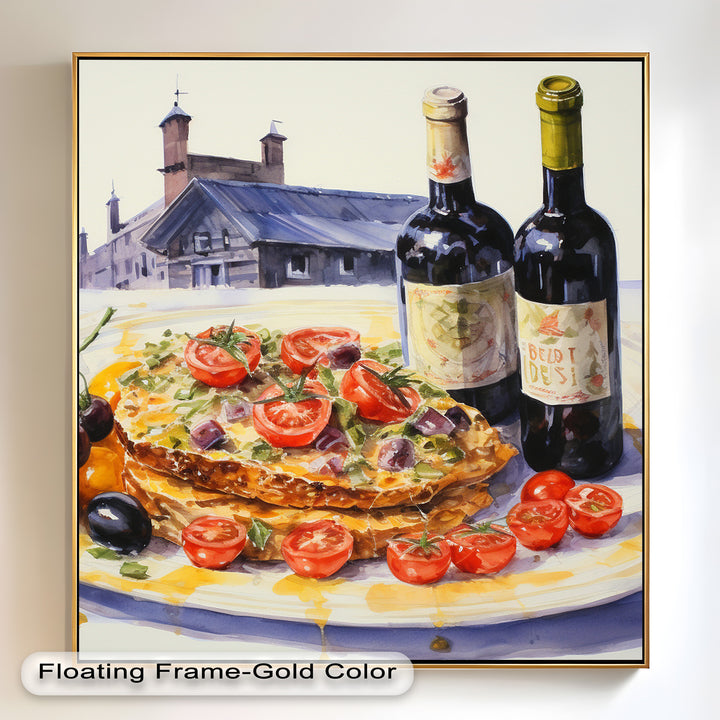 Tuscan Table – Rustic Lasagna and Wine Still Life Food Painting