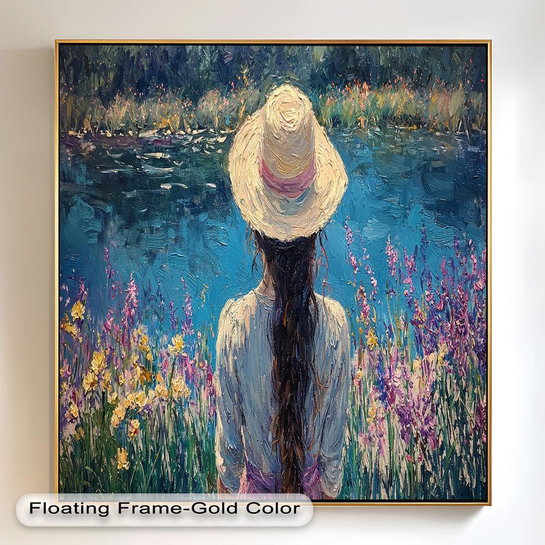 Girl by the Water – Impressionist Oil Painting