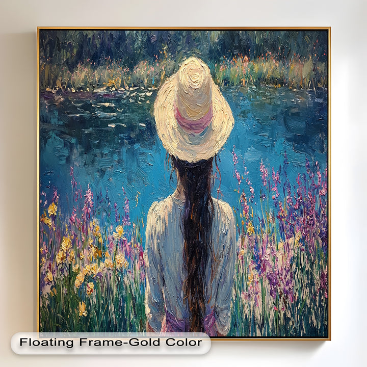 Girl by the Water – Impressionist Oil Painting
