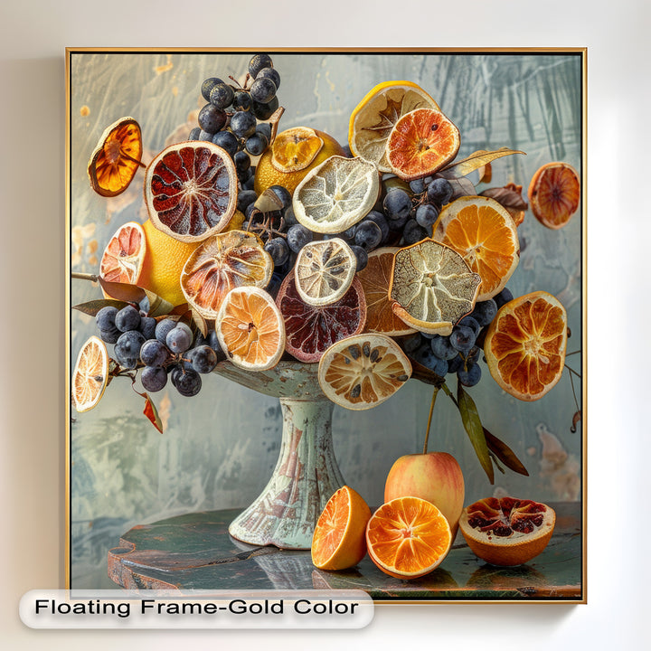 Grapes and Citrus Harmony – Decorative Still Life Food Painting