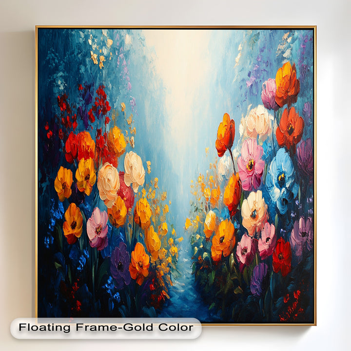 Multicolor Wild Bloom Explosion - Flower Oil Painting