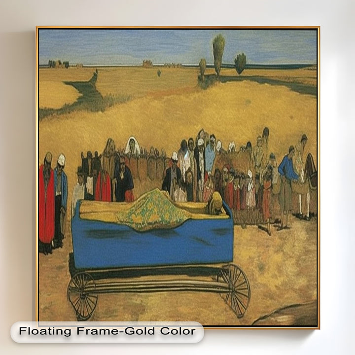 The Funeral Procession – Symbolic Historic Oil Painting