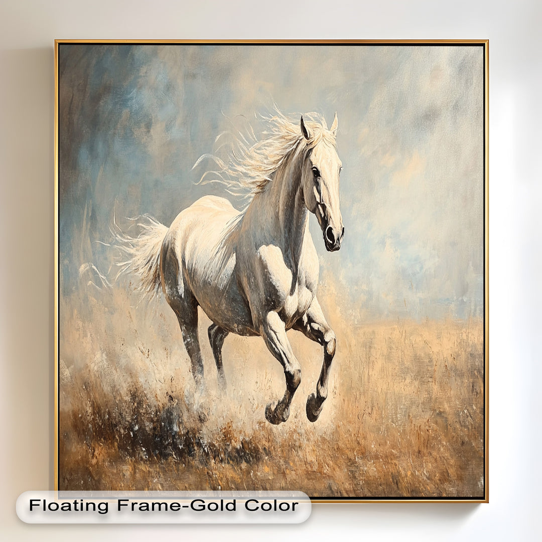 White Stallion Art – Horse Oil Painting