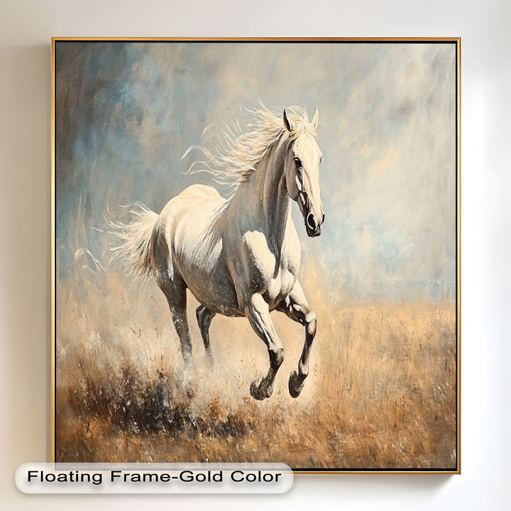 White Stallion Art – Horse Oil Painting